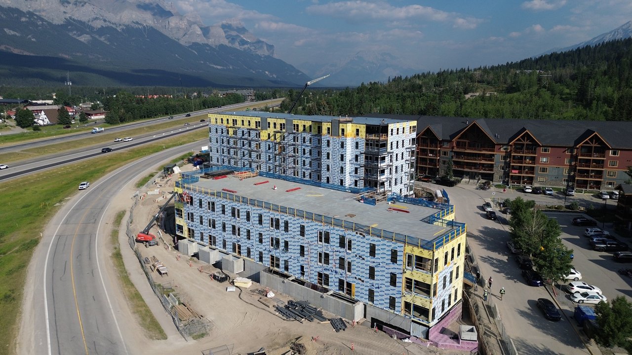 In-progress photo of the 100 Palliser Lane building project