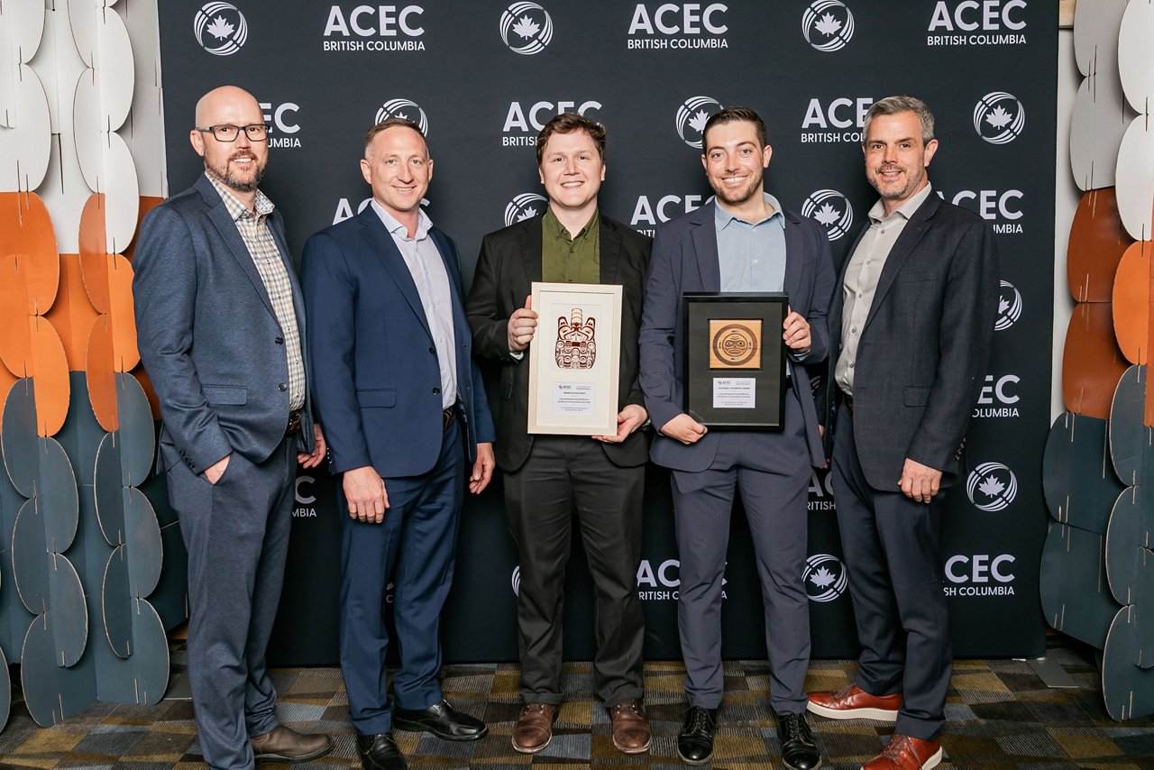 People posing for the camera after receiving the ACEC-BC Award