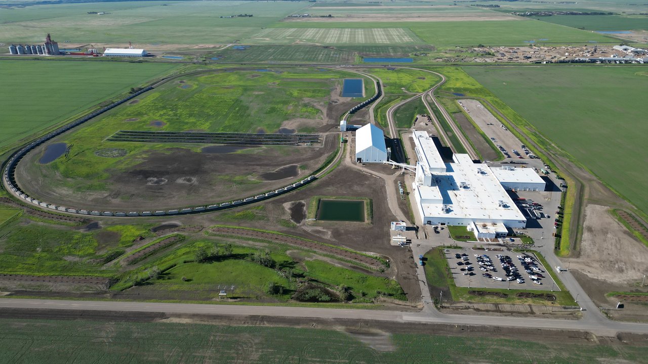An exterior aerial of photo of the CGC manufacturing plant