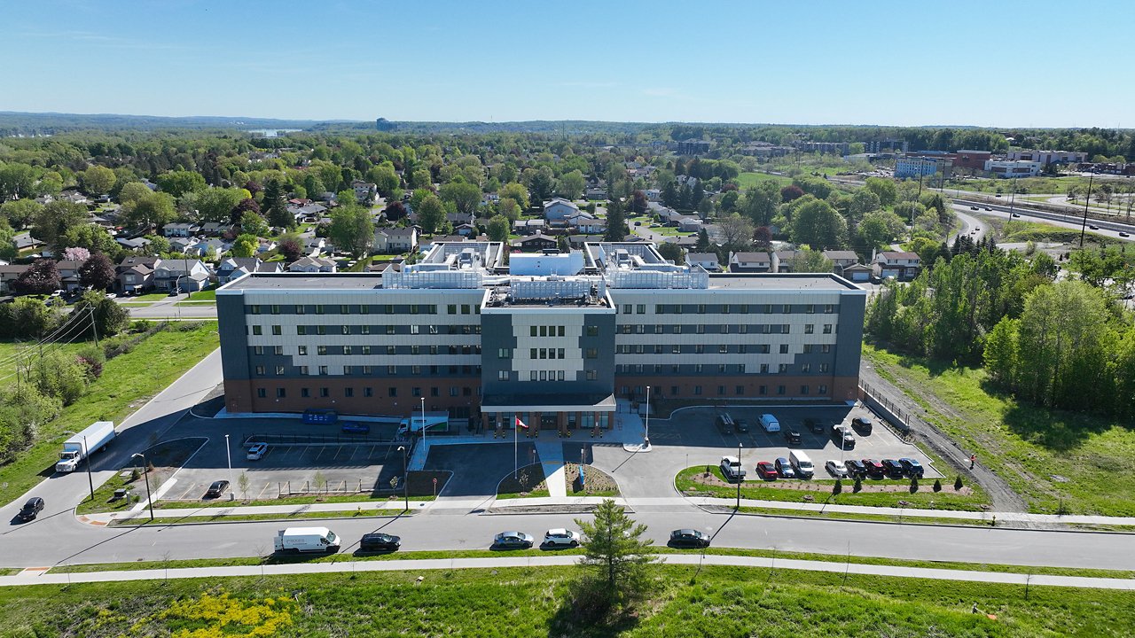 An aerial shot of the Extendicare facility