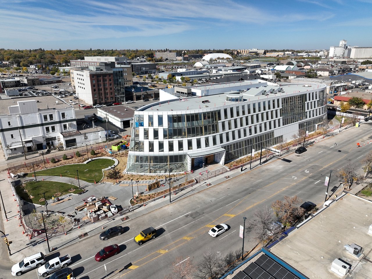 Exterior aerial photo of the New Central Library building