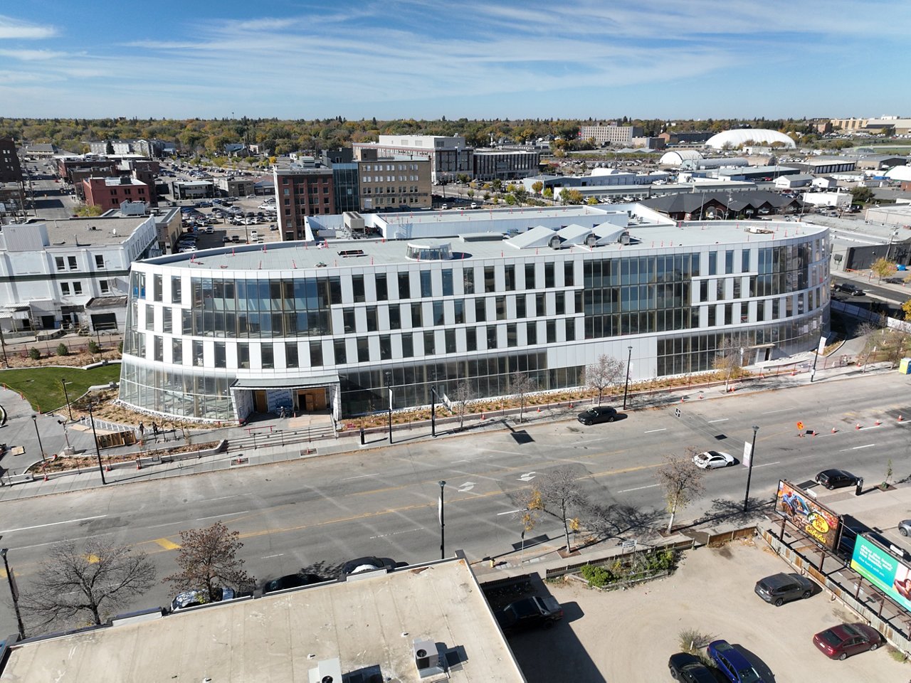 Exterior aerial photo of the New Central Library building