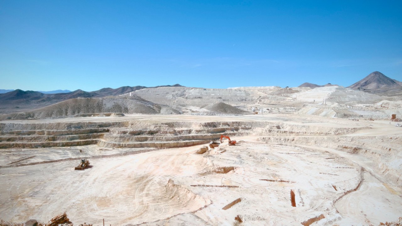 An aerial photo of the Rawhide Mine
