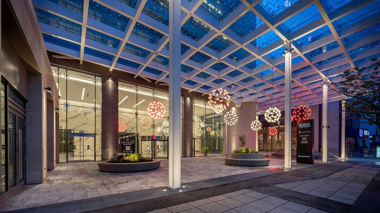 The front entrance of the Royal Centre building
