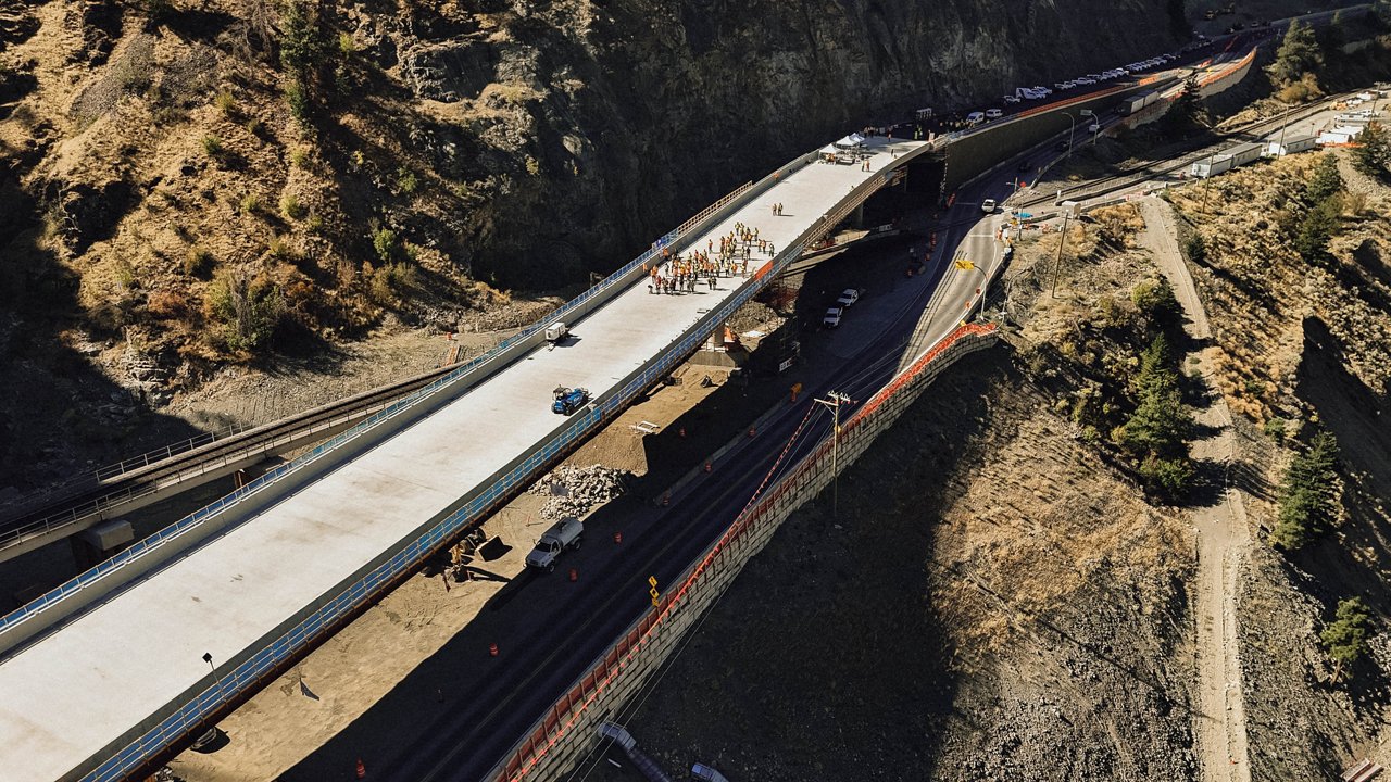 An aerial drone photo of the Tank Hill infrastructure project