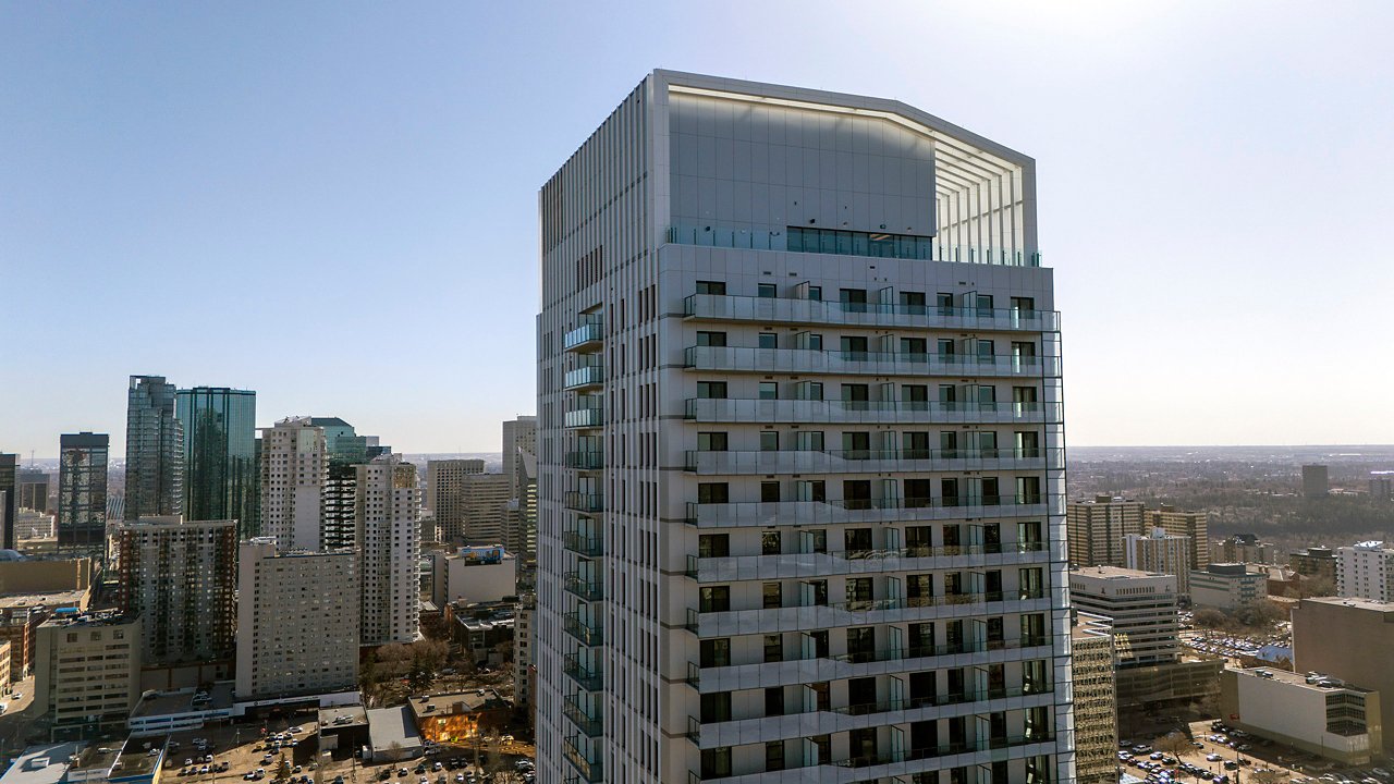 An exterior shot of the Parks Residence building